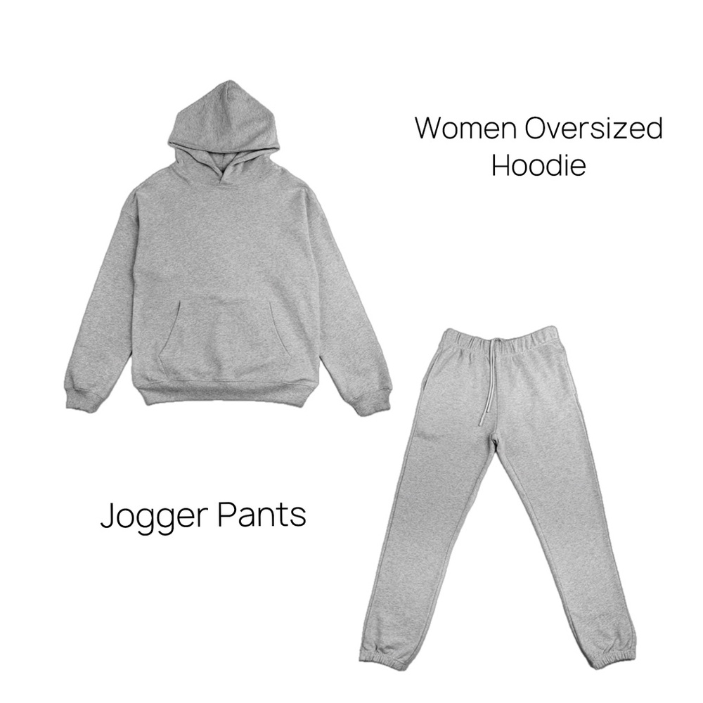 Women's Fleece 2 Piece Oversized Hoodie and Jogger Sweatsuit Tracksuit Set